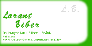 lorant biber business card